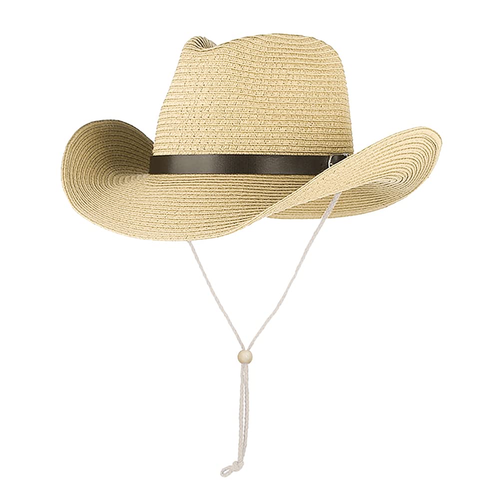 Ibluelover Wide Brim Straw Cowboy Hat for Women and Men Classic Western Cowgirl Cap Folding Sunhat Shapeable Fedora Pana