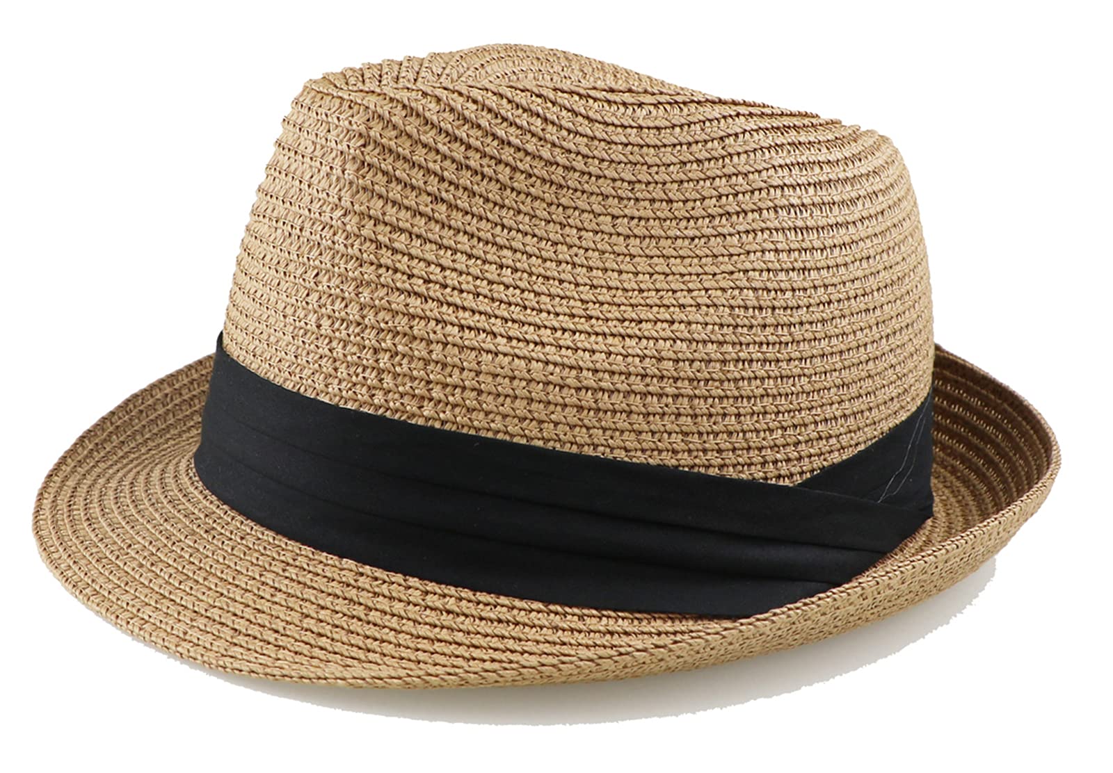 INOGIH Kids Foldable Straw Fedora Sun-Hat for Baby Boys & Girls Summer Beach Protection